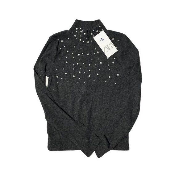𝅺ZARA WOMEN'S SOFT FEEL PEARL SWEATSHIRT - Picture 6 of 6